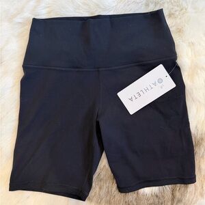 NWT Athleta Transcend 7” Black High-Waisted Shorts Medium